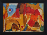 Heitere Landschaft II	 (70x50cm),	1998,	Öl und Pigmente auf Leinwand