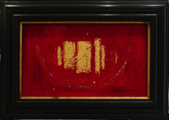 Gralsschale rot	 (30x20cm),	2000,	Öl und Pigmente auf Leinwand