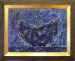 Schale blau klein	 (35x25cm),	2000,	Öl und Pigmente auf Leinwand