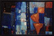 Blaue Träume, 2001 (Öllasur und Pigmente auf Holz, 90x60cm)