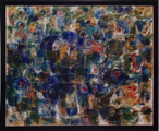Blauer Garten	 (90x80cm),	1993,	Öl und Pigmente auf Leinwand